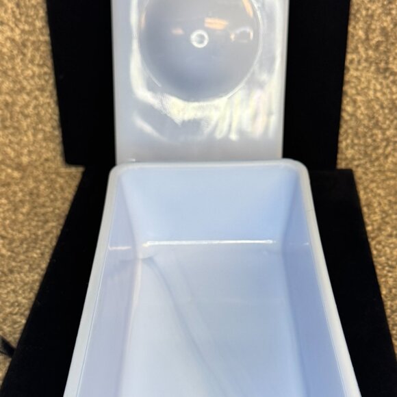 Vtg Jeannette Delphite blue Rectangular Refrigerator Dish With Lid MCM - 1463 - Picture 8 of 14